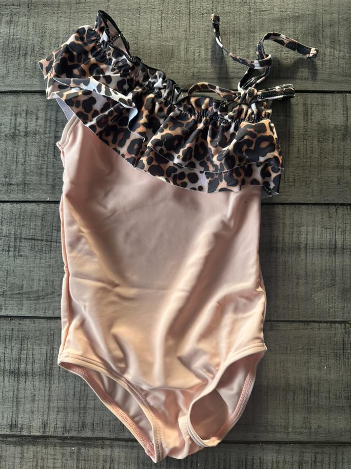 Pink one piece leopard swimsuit