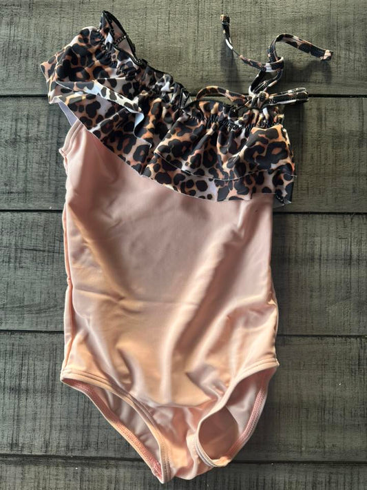 Pink one piece leopard swimsuit