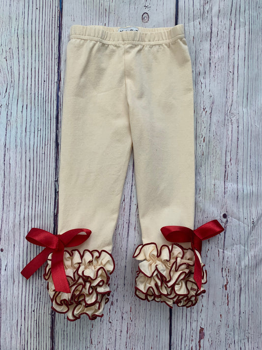 Cream w/Cranberry tie leggings
