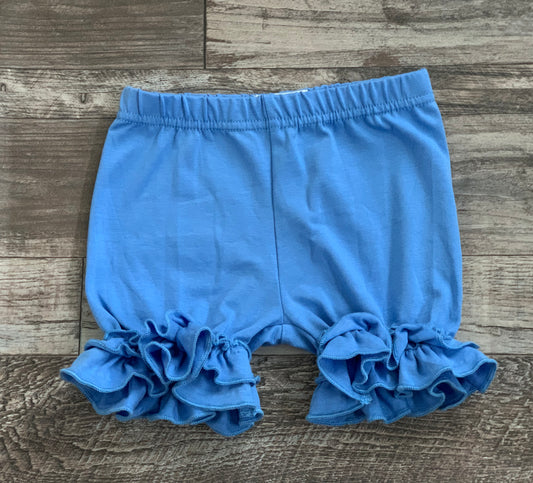 Blue ruffle shorts