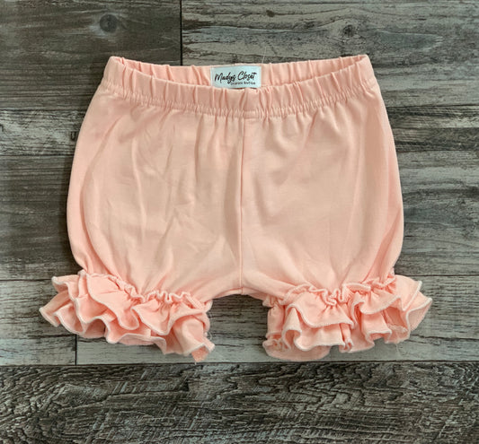 Peach ruffle shorts