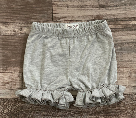 Grey ruffle shorts