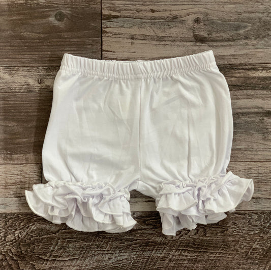 White ruffle short