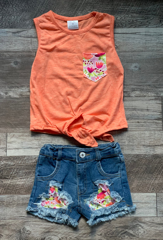 Floral tank and shorts set