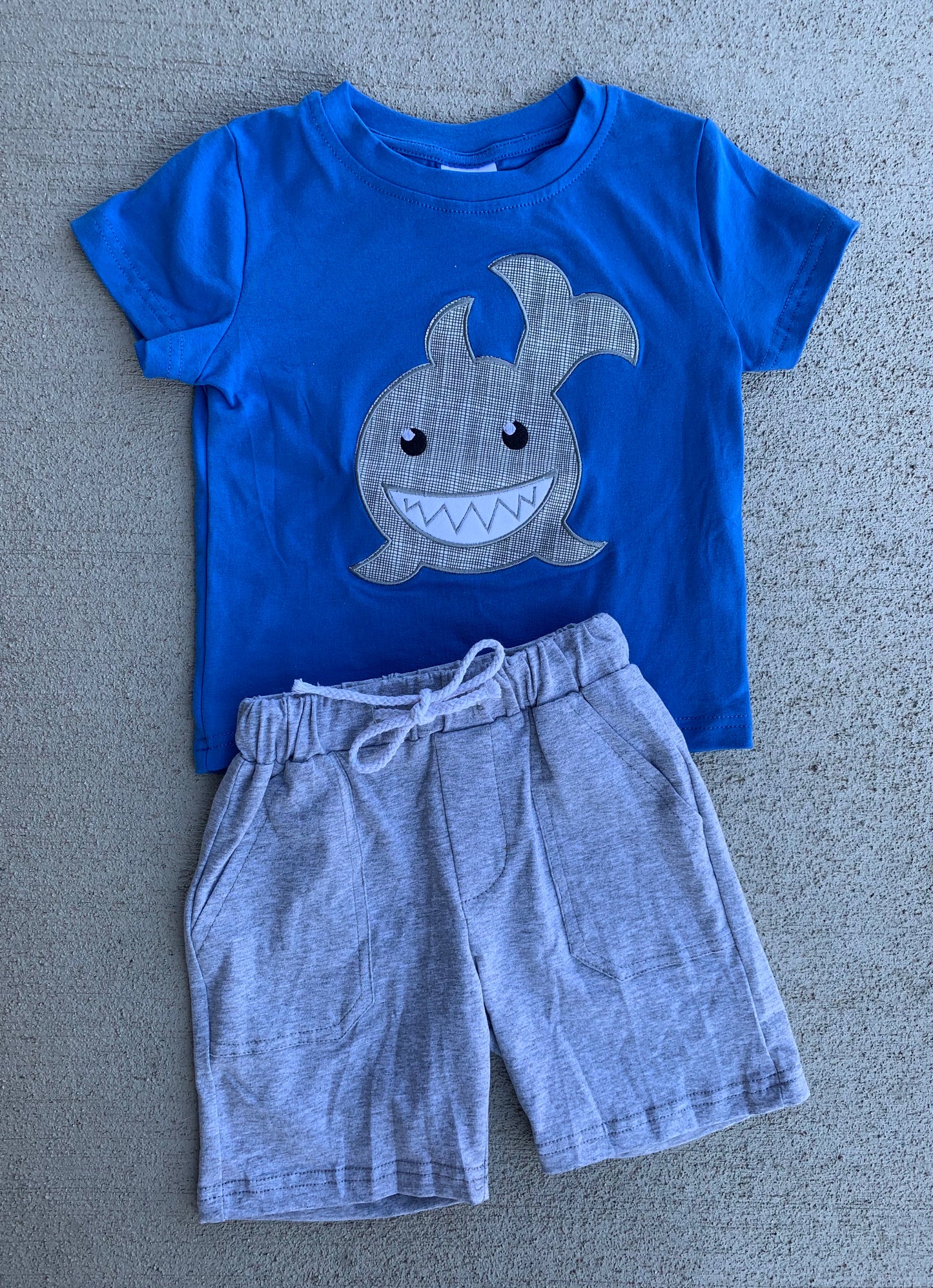 Boys shark shorts set