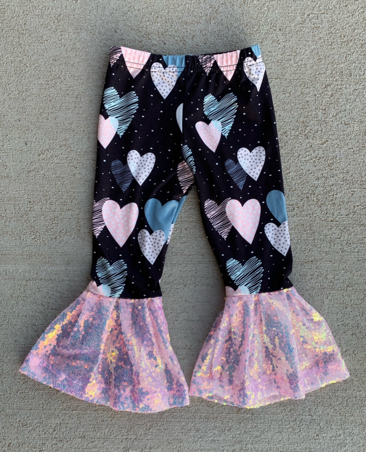 Glitter heart bells