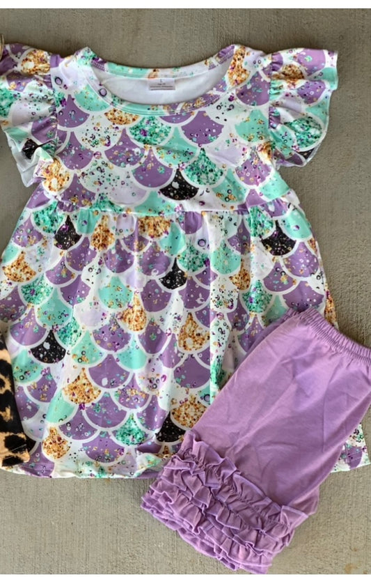 Mermaid shorts set