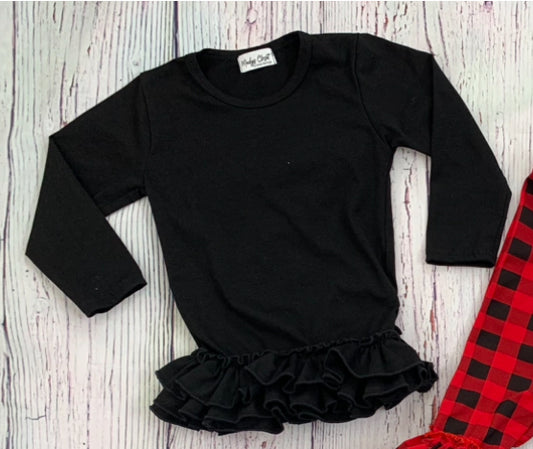 Black bottom ruffle shirt