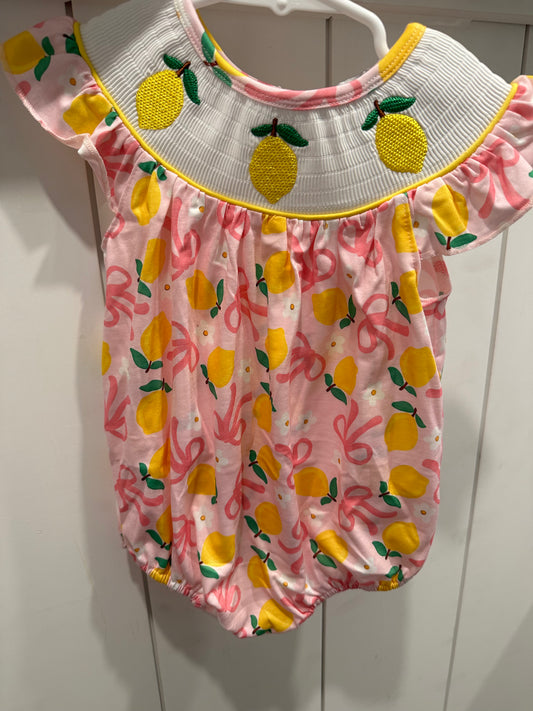 Lemon smocked bubble