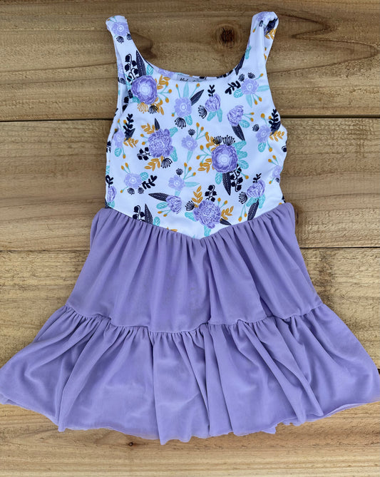 Purple floral athletic dress